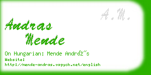 andras mende business card